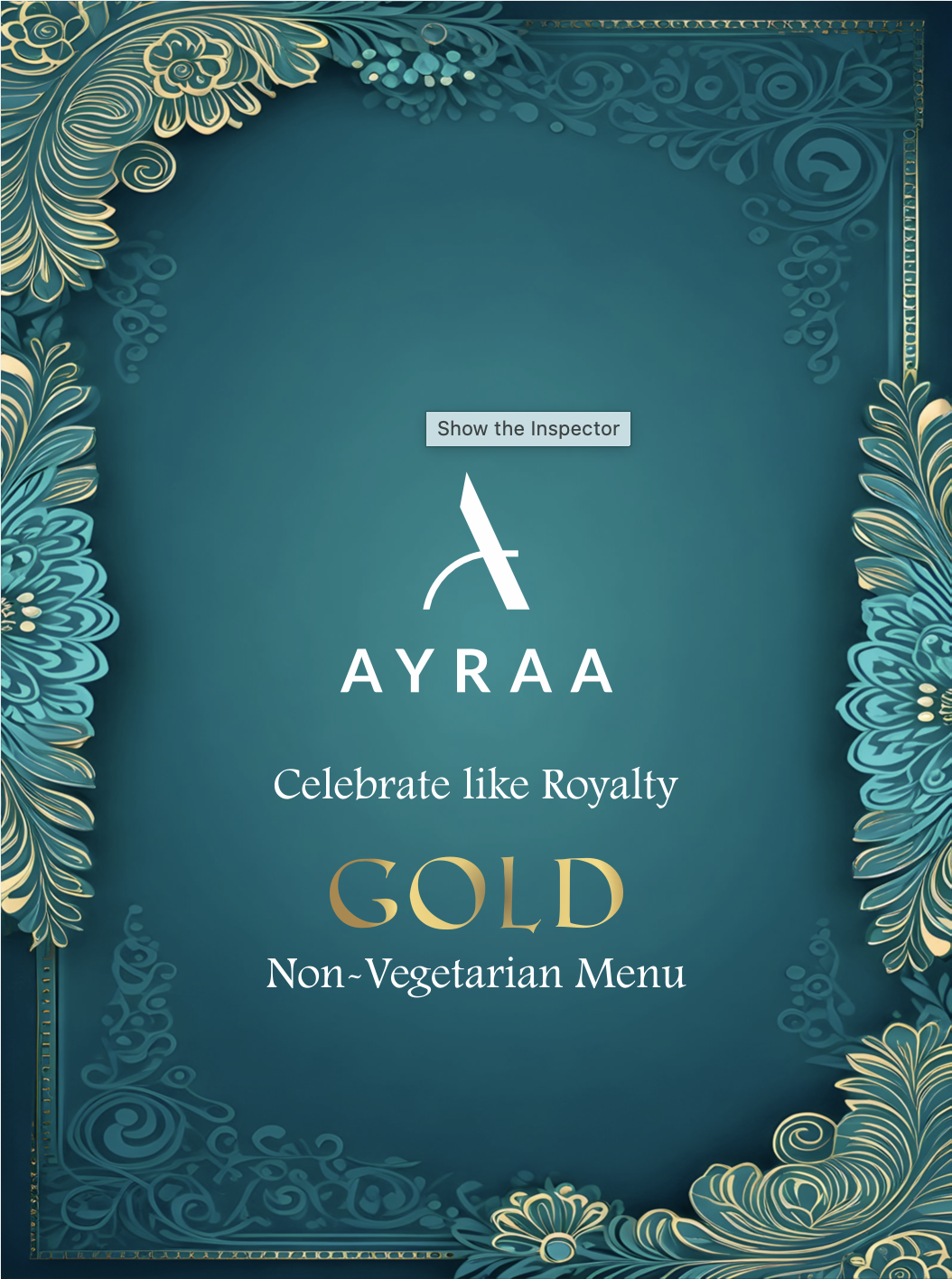 Gold Non Veg Menu Cover
